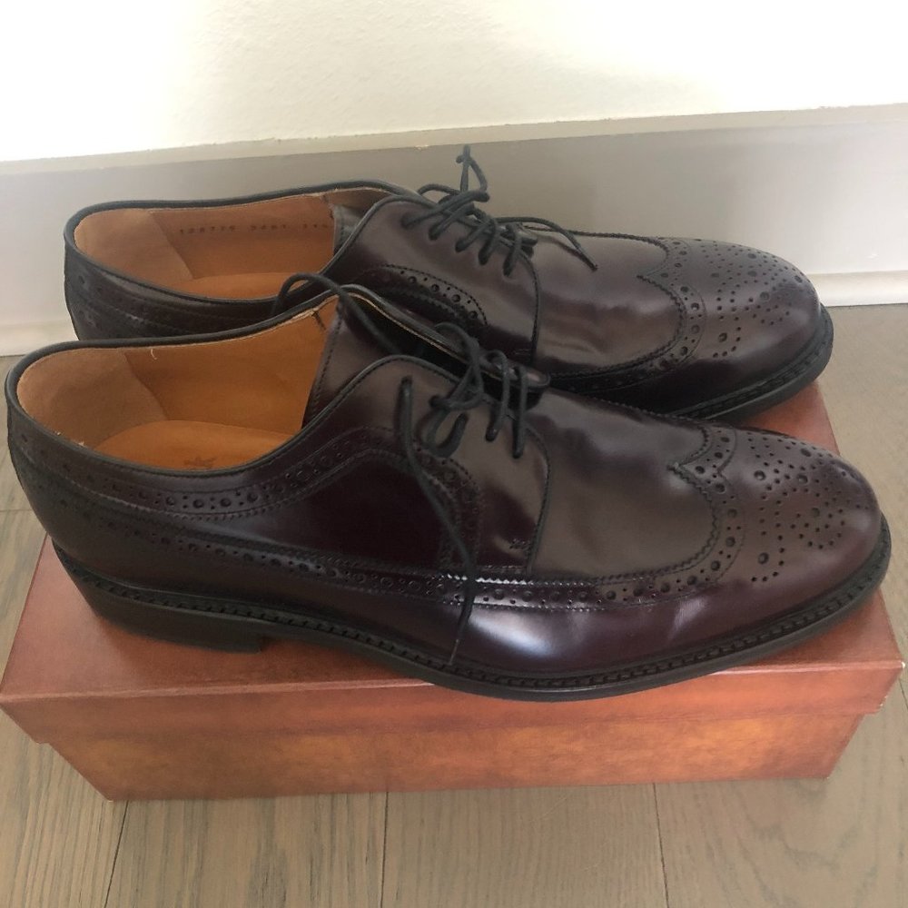 Berwick Burgundy Leather Derby Shoes Size 46.5 EU (LIKE NEW! WORN ONCE)